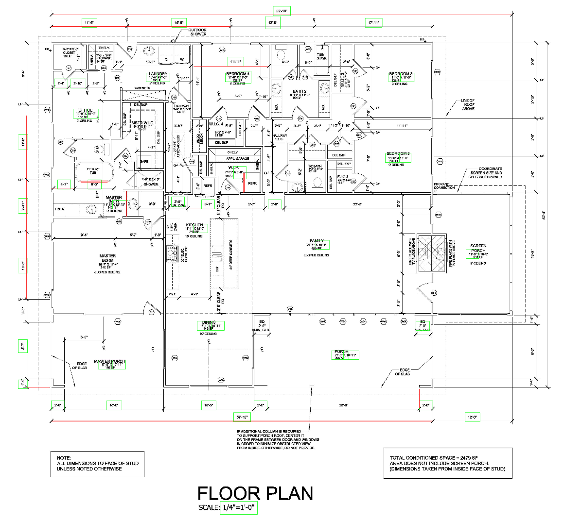 Scale measurement: highlighted objects with dimensional data